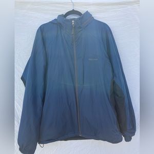 Marmot men’s blue nylon zip up hooded wind breaker size XL